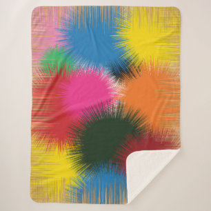 Watercolor Colours Sherpa Blanket