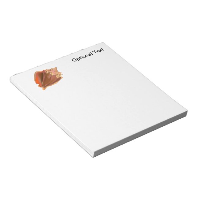 Watercolor Conch Seashell Notepad (Angled)
