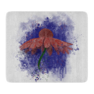 Watercolor Coneflower Cutting Board