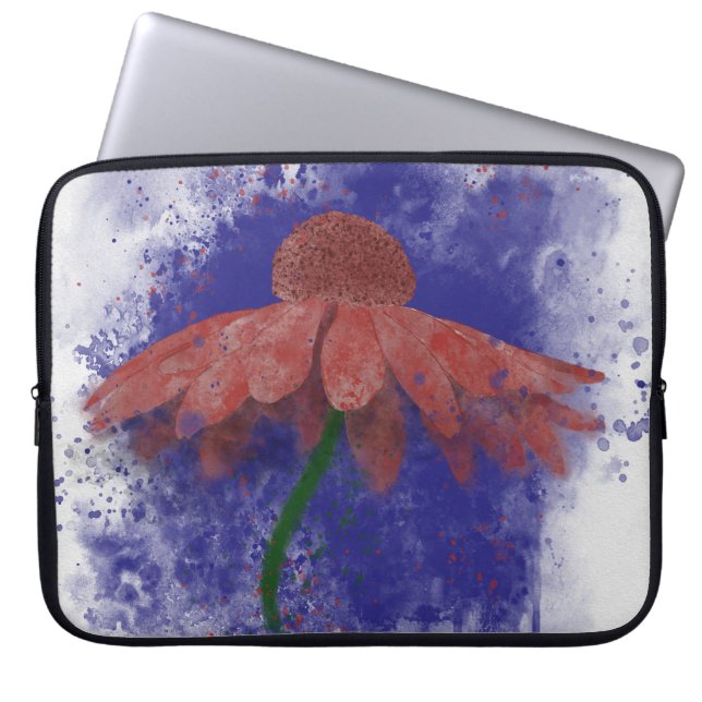 Watercolor Coneflower Laptop Sleeve (Front)