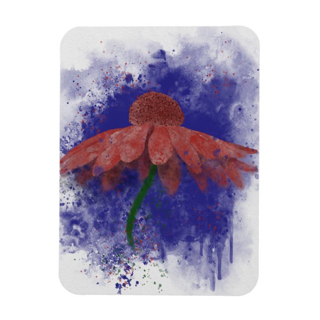 Watercolor Coneflower Magnet (Vertical)