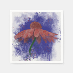 Watercolor Coneflower Napkin