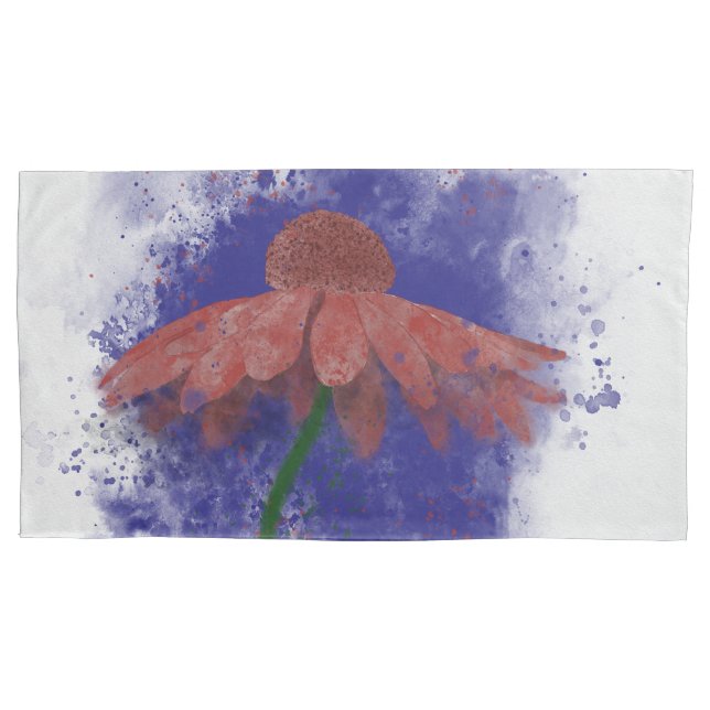 Watercolor Coneflower Pillowcase (Front)