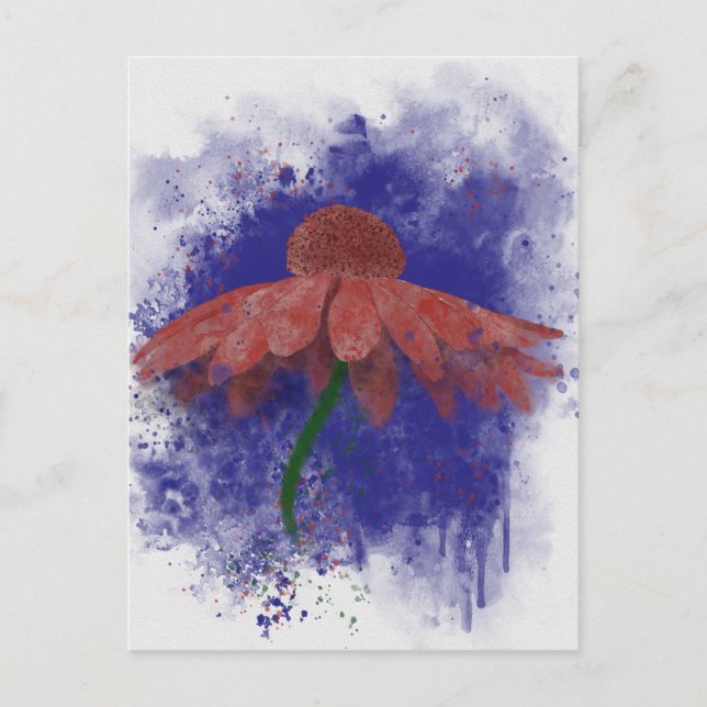 Watercolor Coneflower Postcard (Front)