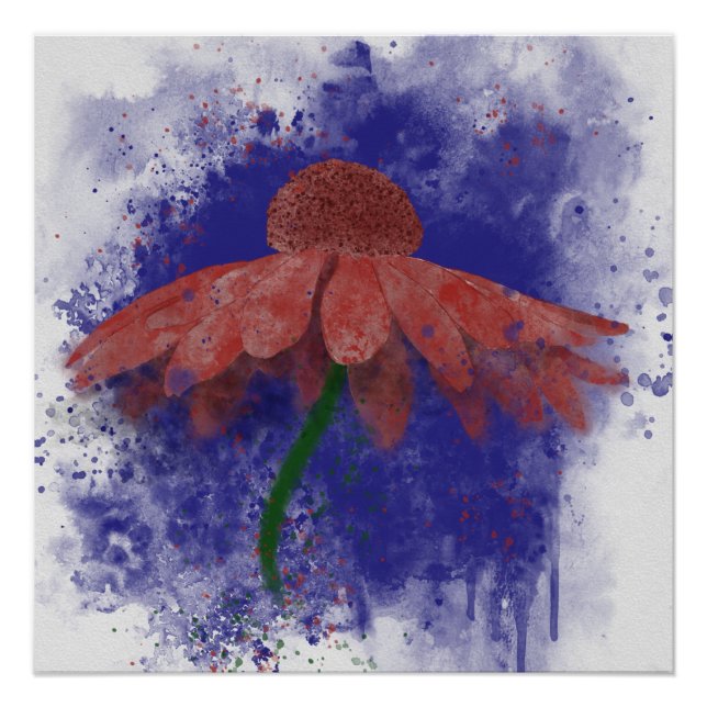 Watercolor Coneflower Poster (Front)