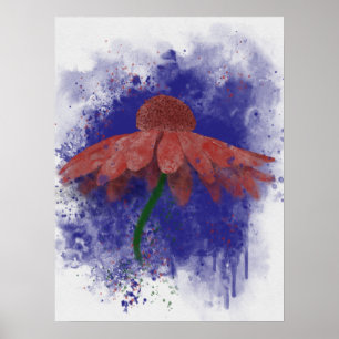 Watercolor Coneflower Poster