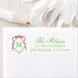 Watercolor Confetti Christmas Monogram Crest