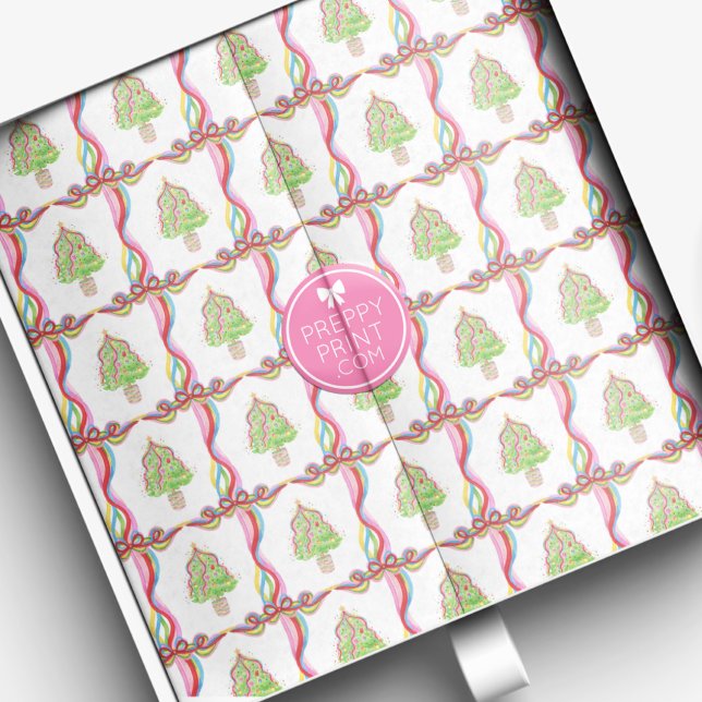 Watercolor Confetti Christmas Trees & Ribbon Tissue Paper (Creator Uploaded)