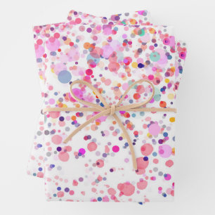 Watercolor Confetti Multicolored Abstract 3 Wrapping Paper Sheet