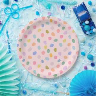 Watercolor confetti  paper plate