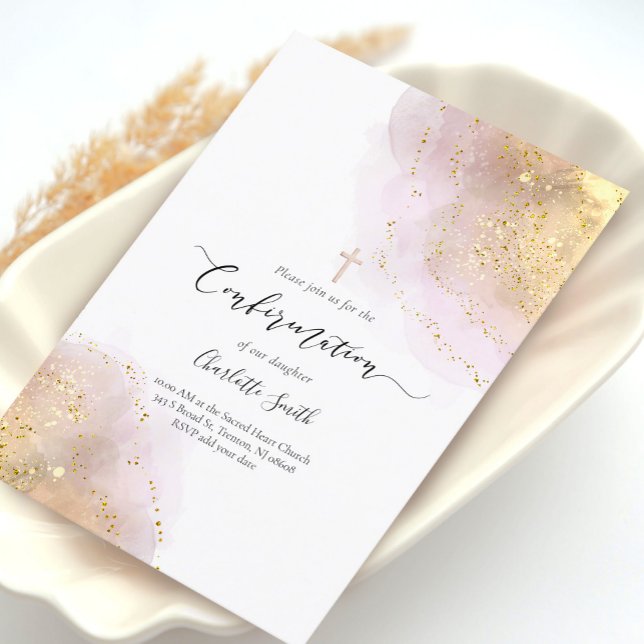 watercolor confirmation invitation (Creator Uploaded)