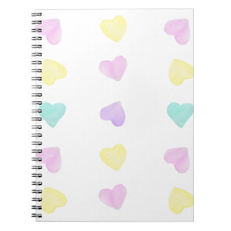 Watercolor Convo Heartz Large Pattern Notebook