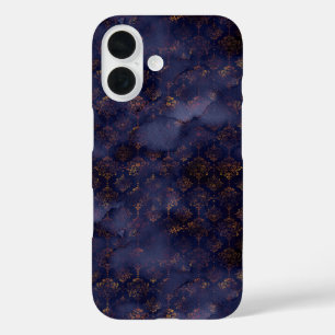 Watercolor Copper Patina Damask Pattern  iPhone 16 Case