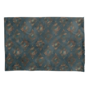 Watercolor Copper Patina Damask Pattern Pillowcase
