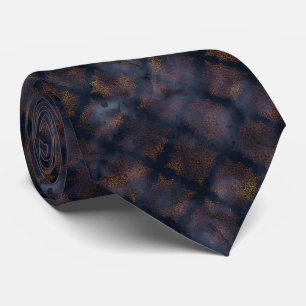 Watercolor Copper Patina Damask Pattern Tie