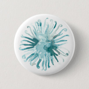 Watercolor Coral - Blue 2 6 Cm Round Badge