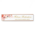 Watercolor Coral Floral Gold Name Plate