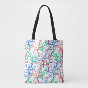 Watercolor Coral Pattern Tote Bag