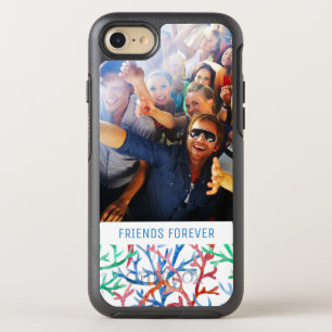 Watercolor Coral Pattern   Your Photo & Text OtterBox Symmetry iPhone 8/7 Case