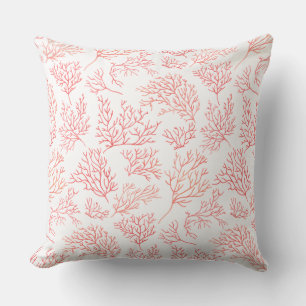 Watercolor Coral Patterned Cushion