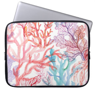 Watercolor corals: underwater world pattern. laptop sleeve