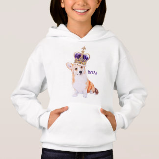 Watercolor corgi dog in the royal crown