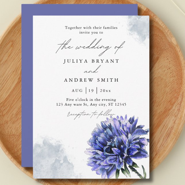 Watercolor cornflower wedding  invitation (Creator Uploaded)