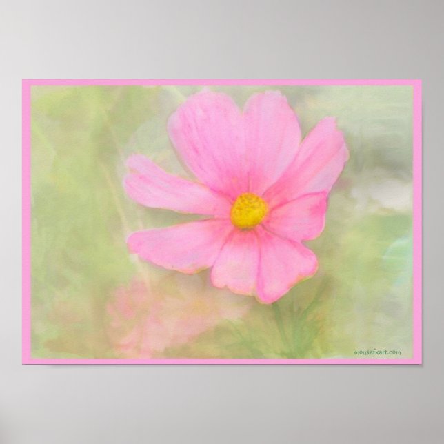 Watercolor Cosmos Poster (Front)