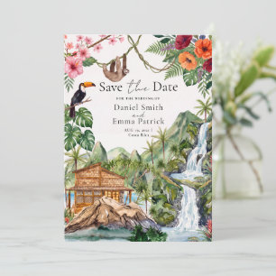 Watercolor Costa Rica Destination Save The Date Invitation