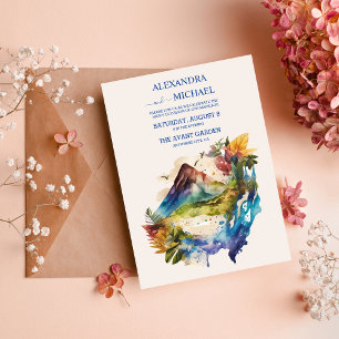 Watercolor Costa Rica Destination Wedding Invitation