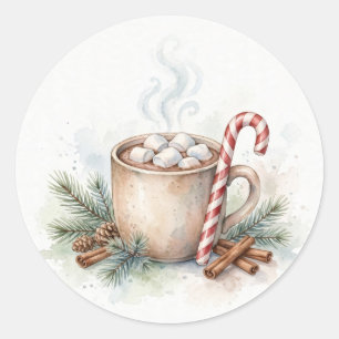 Watercolor Cosy Hot Cocoa Christmas Sticker