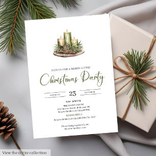 Watercolor Cosy Red Green Vintage Christmas Party  Invitation