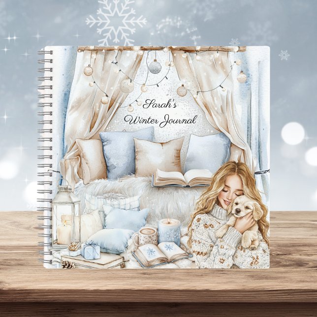 Watercolor Cosy Winter Blue Room Journal Notebook (Creator Uploaded)
