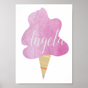 Watercolor Cotton Candy Poster