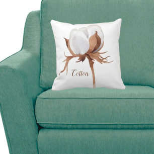 Watercolor Cotton Flower Cushion