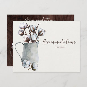Watercolor Cotton Stems in Grey Pitcher Enclosure  RSVP Card