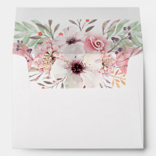 Watercolor Country Floral 5x7 Wedding Envelope