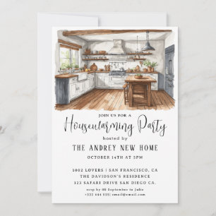 Watercolor Country Kitchen Invitation