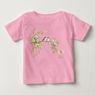 Watercolor Couple Birds Baby T-Shirt