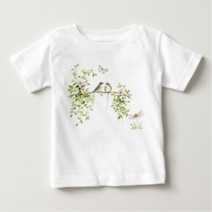 Watercolor Couple Birds Baby T-Shirt