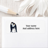 Watercolor Couple Emperor Penguins