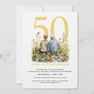 Watercolor Couple Love Romance Wedding Anniversary Invitation