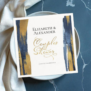Watercolor Couples Shower Napkins Blue Abstract