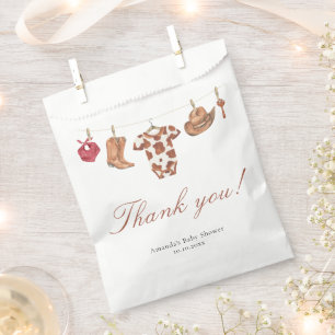 Watercolor cowboy Baby Shower Thank you Favour Bags