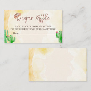 Watercolor Cowboy Rustic Western Diaper Raffle Enclosure Card