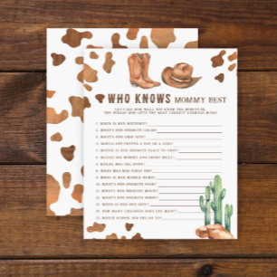 Watercolor cowboy western - Who knows mummy best