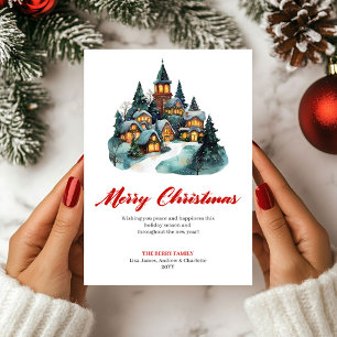 Watercolor Cozy Holiday Scene Greeting Card