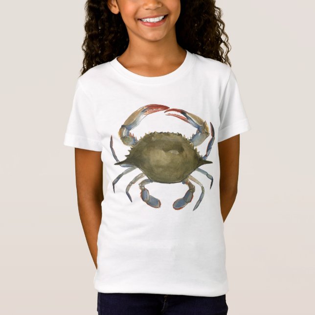 Watercolor Crab - Grey T-Shirt (Front)