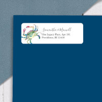 Watercolor Crab Nautical Return Address Labels