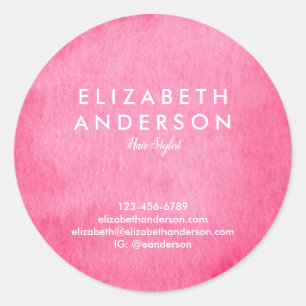 Watercolor crimson Classic Round Sticker